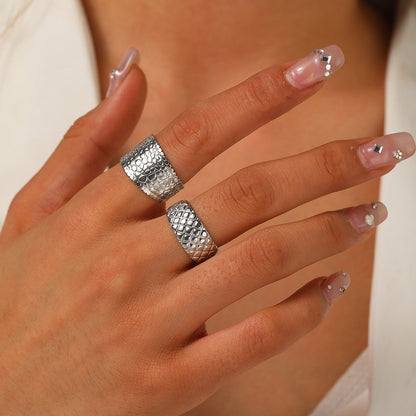 Textured Gold Statement Ring Set