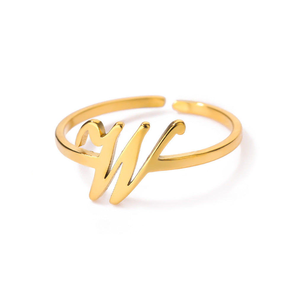 Gold Initial Letter Ring