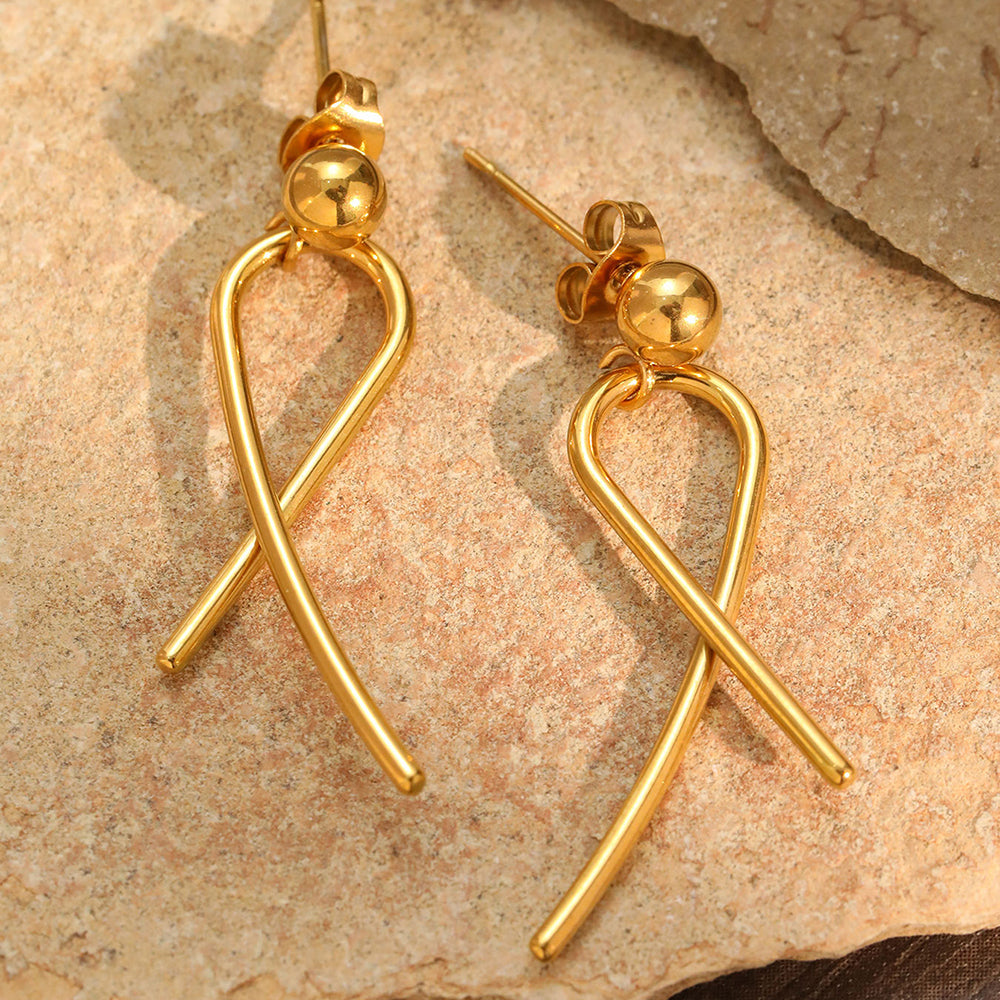 Twisted Ribbon Drop Earrings