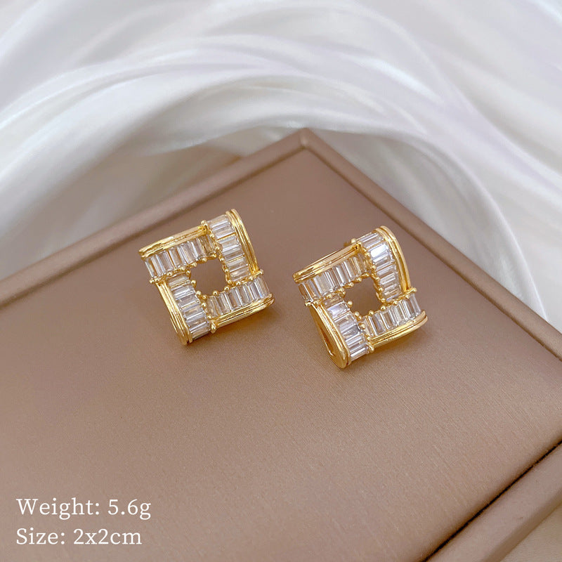 3pc Geometric Baguette Crystal Square Set