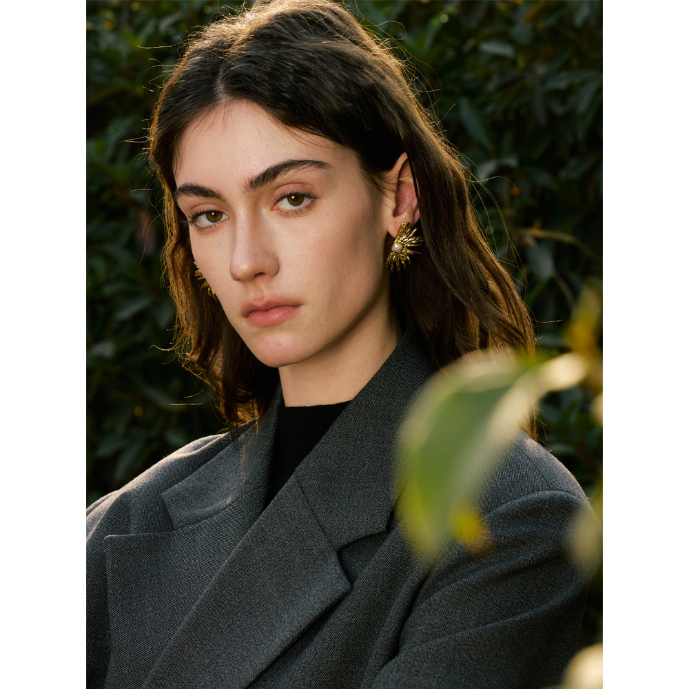 Abstract Sunburst Stud Earrings