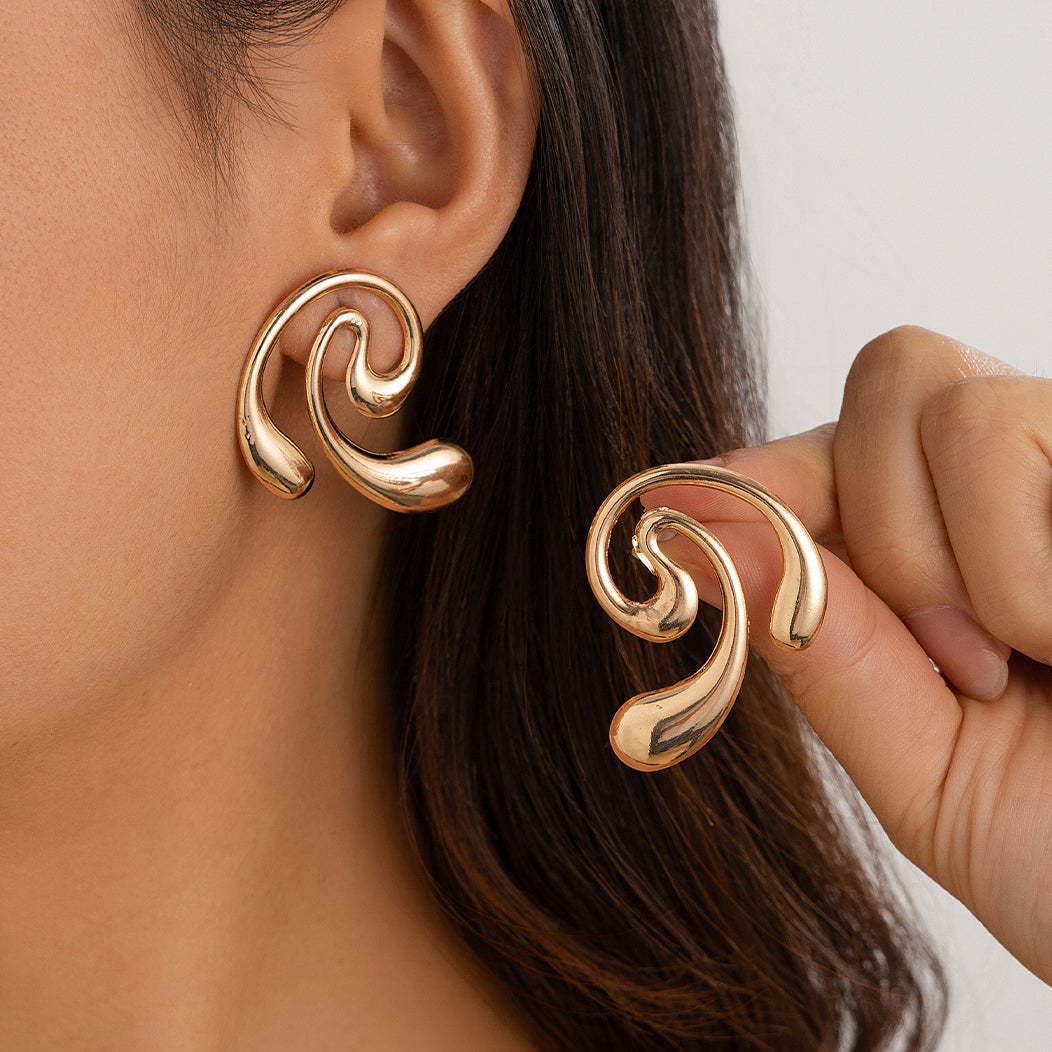 Flowform Gold Statement Earrings
