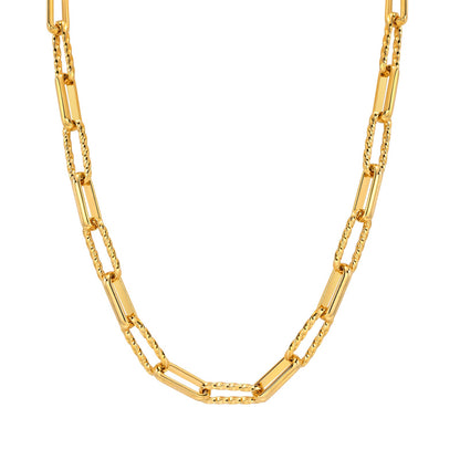 18k Gold Paperclip Chain Necklace