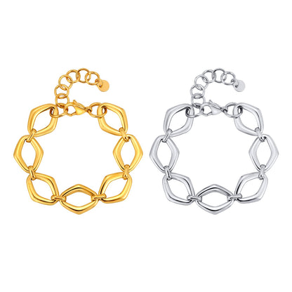 Diamond-Shaped Gold Link Bracelet