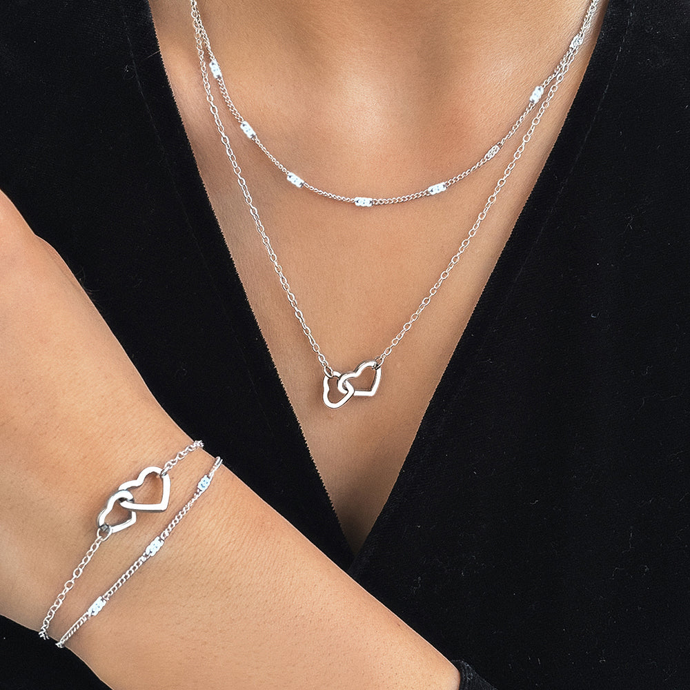 3pc Interlocking Heart Jewelry Set