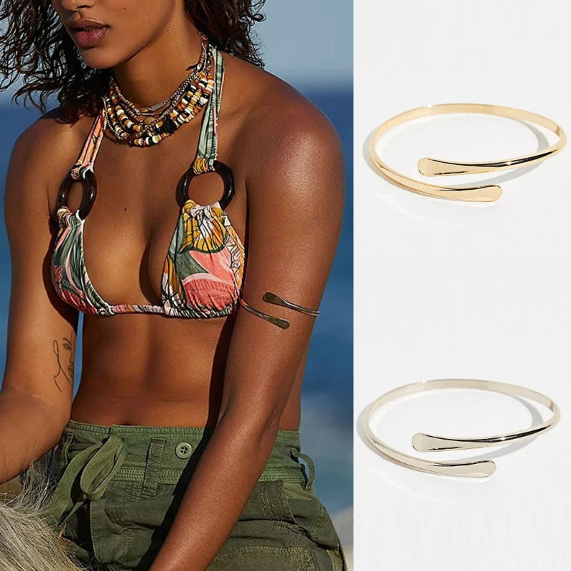 Minimalist Gold Arm Cuff Bracelet