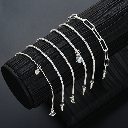 6pc Chunky Chain Link Bracelet Set
