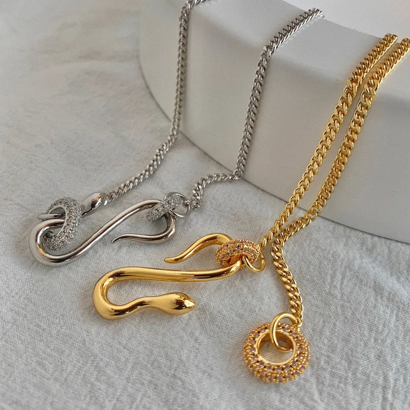Crystal Snake Pendant Necklace