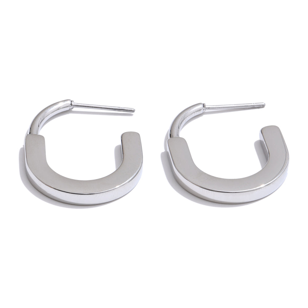 Minimalist U-Shaped Hoop Earrings