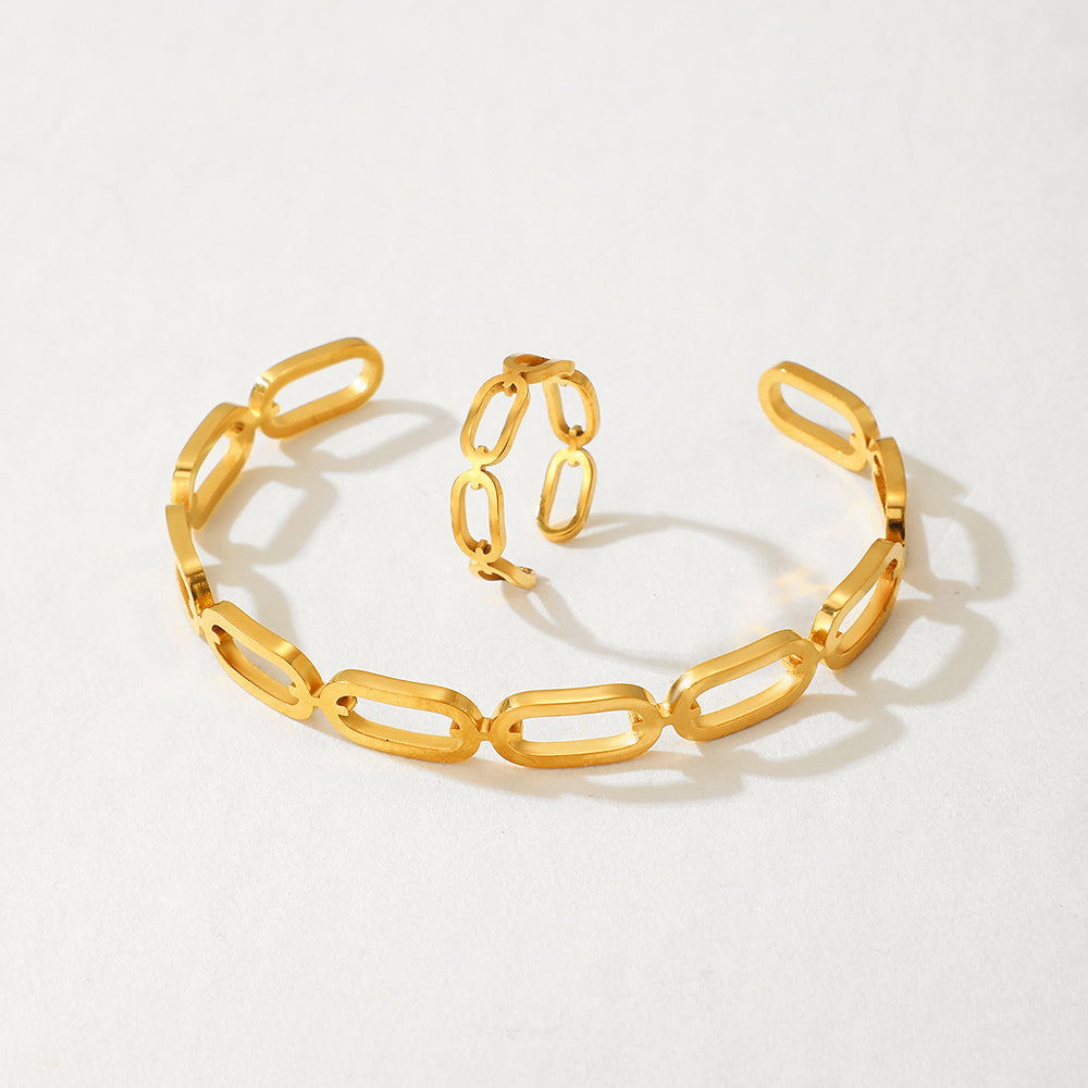 Chunky Link Bracelet & Ring Set