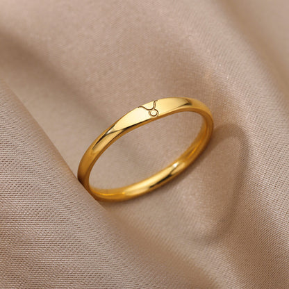 Zodiac Constellation Stainless Steel Ring