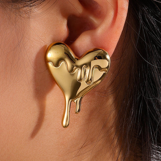 Melted Heart Statement Earrings