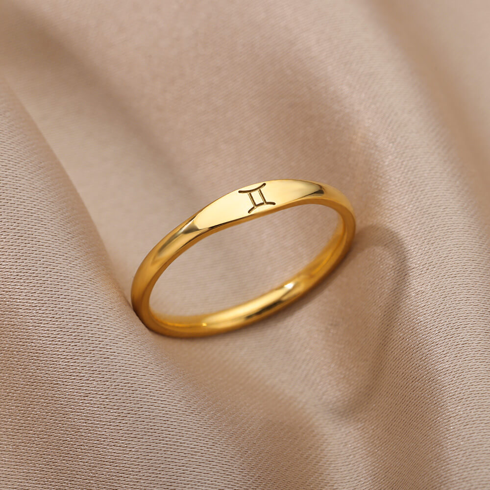 Zodiac Constellation Stainless Steel Ring