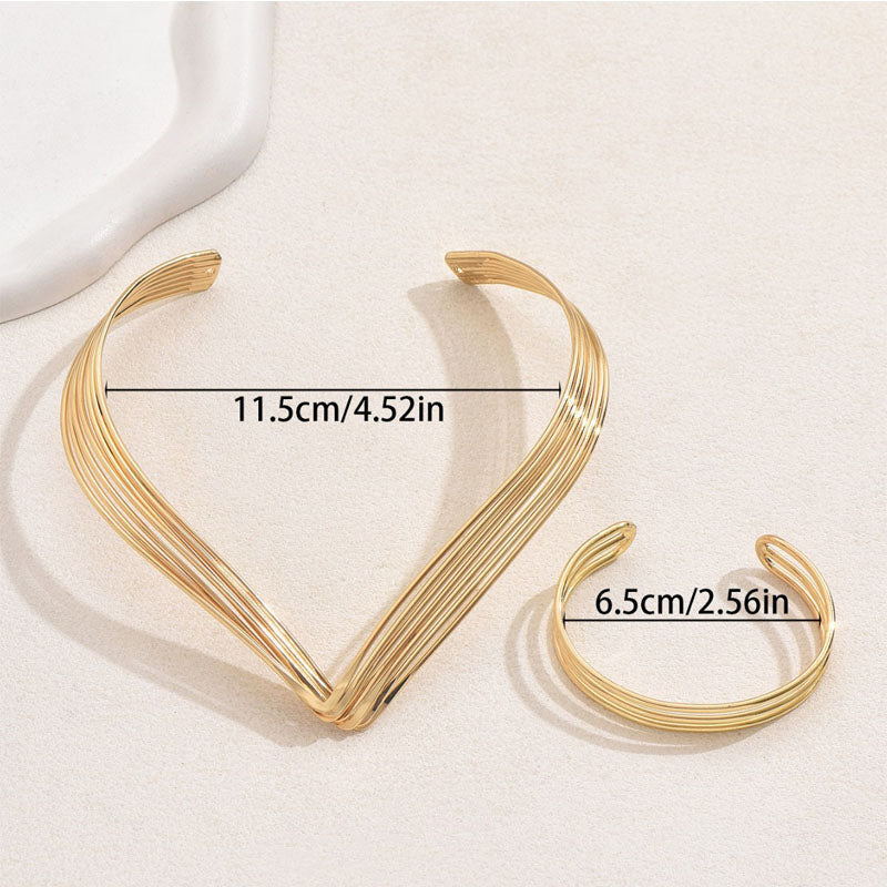 Irregular Choker & Bracelet Set