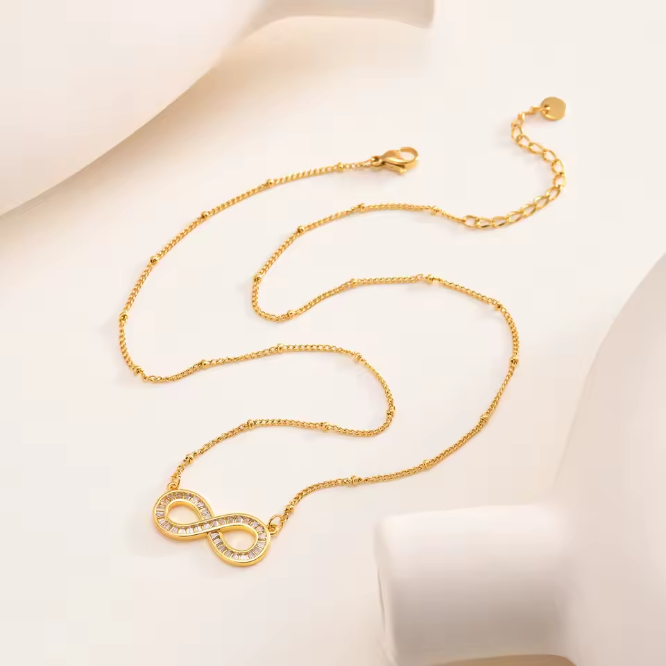 Dainty Diamond Infinity Necklace