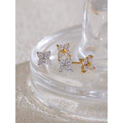 Mini Crystal Flower Stud Earrings