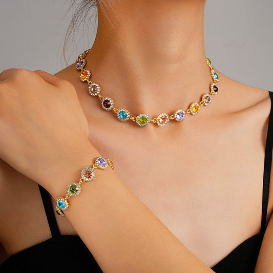 Colorful Choker & Bracelet Set