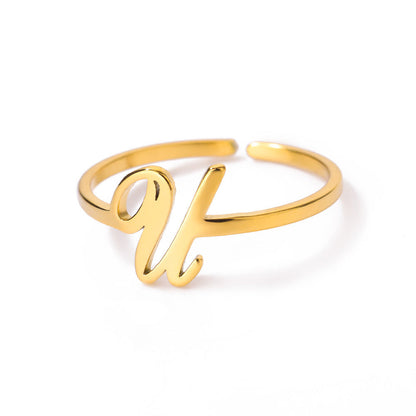 Gold Initial Letter Ring