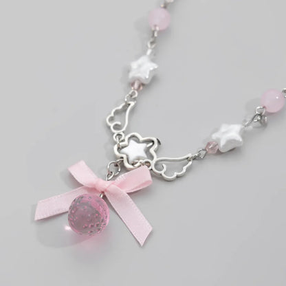 Y2K Strawberry Star Choker Necklace