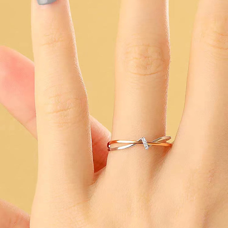 Elegant Twist Duo-Tone Ring