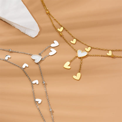 Golden Dunes Heart Charm Anklet