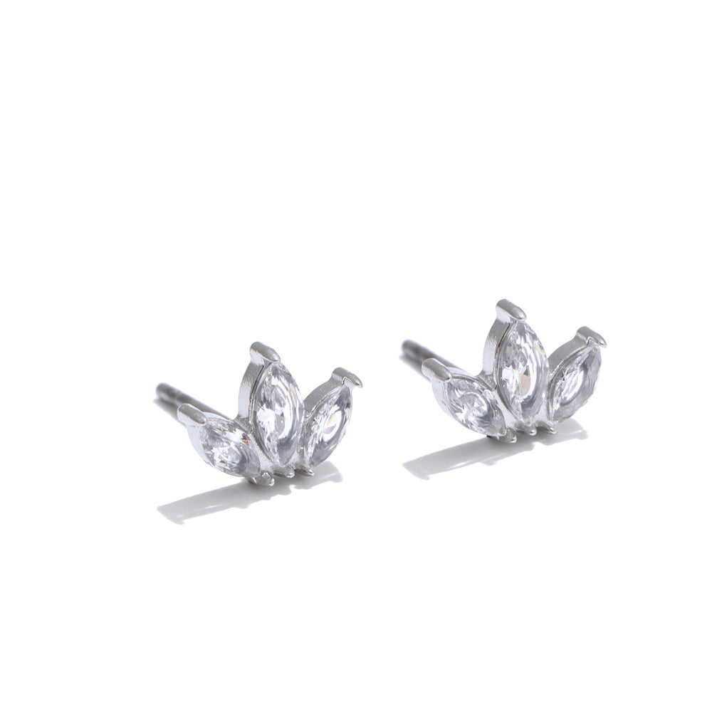 Mini Crown Crystal Stud Earrings