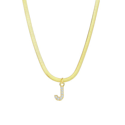 Gold Snake Chain Initial Necklace