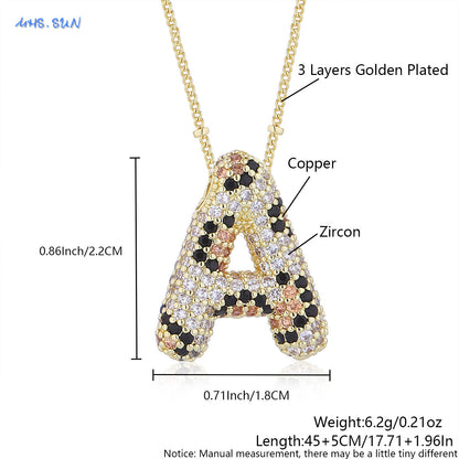 Leopard Print Bling Initial Pendant Necklace