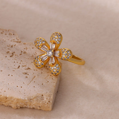 Diamond Bloom Cocktail Ring