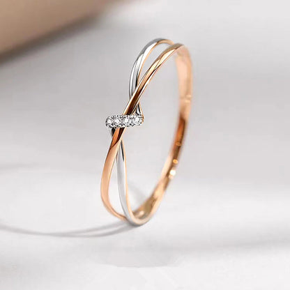 Elegant Twist Duo-Tone Ring