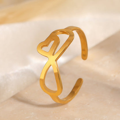 Heart Infinity Open Ring