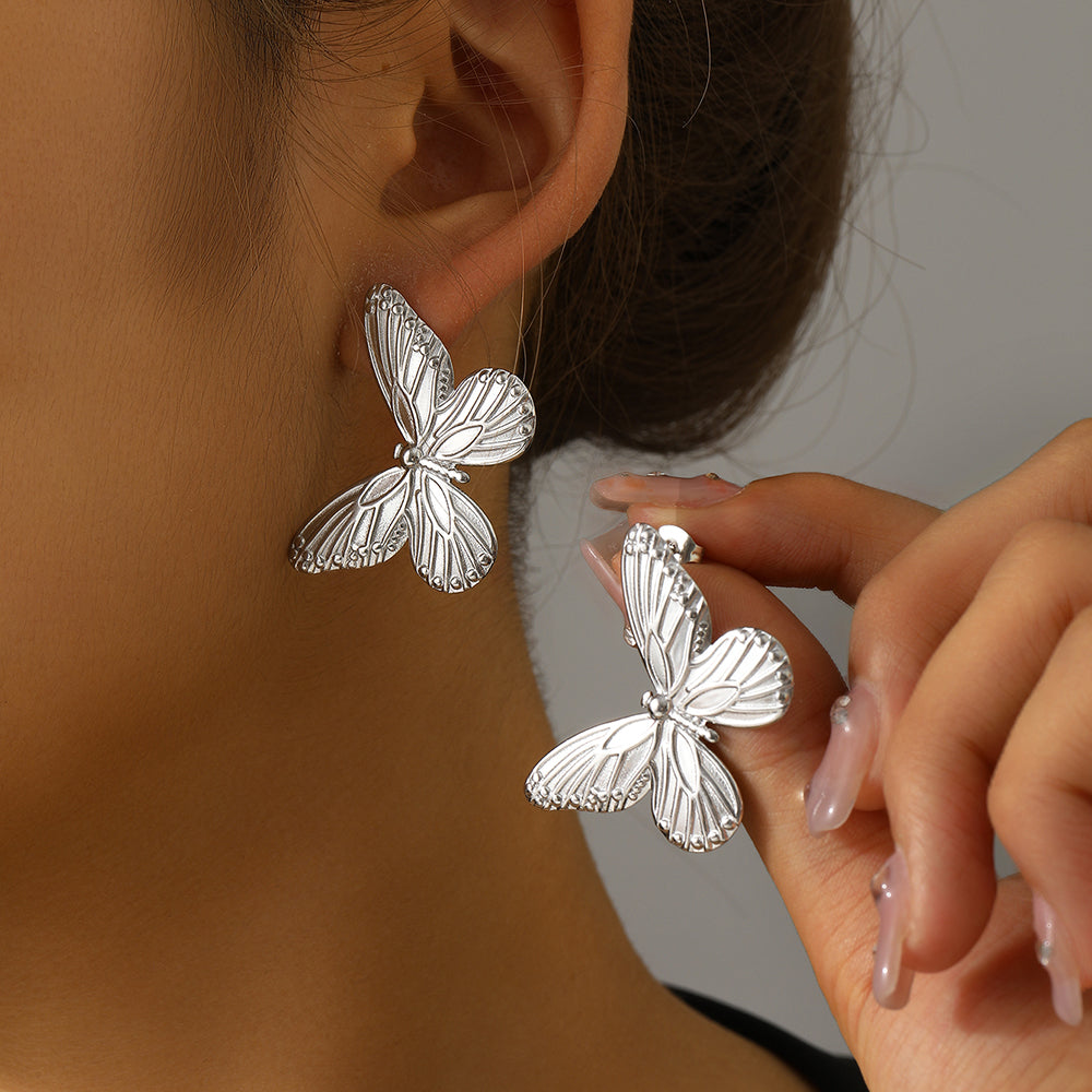Statement Gold Butterfly Earringsc