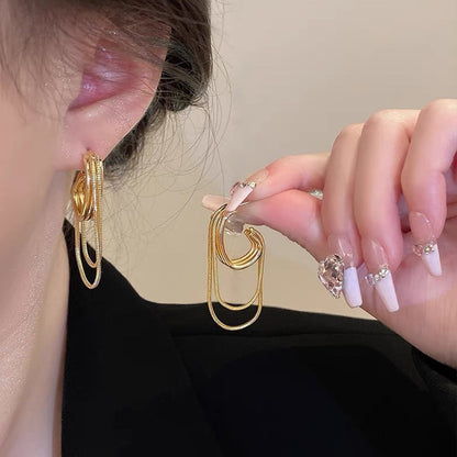 Layered Loop Gold Hoops