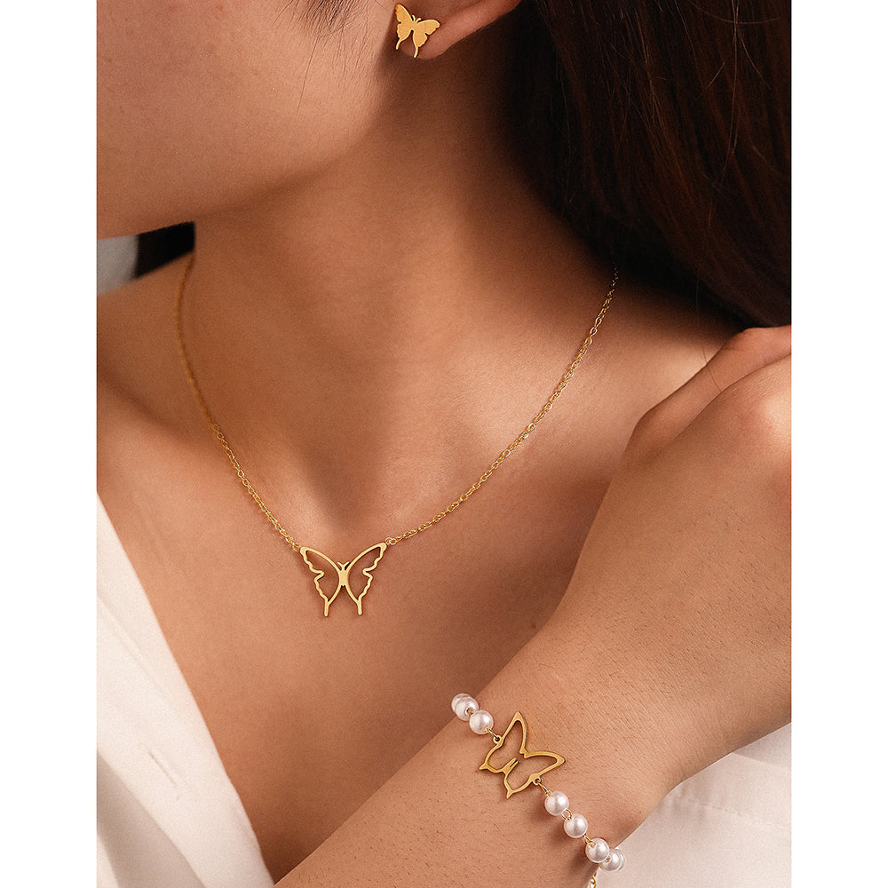 3pc Butterfly Jewelry Set