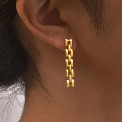 Bold Link Chain Drop Earrings