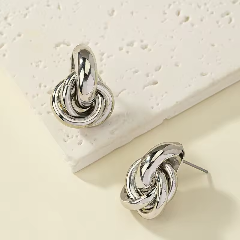 Double Ring Stud Earrings