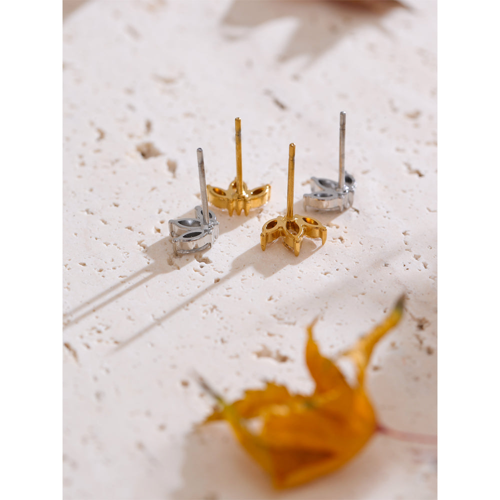 Mini Crown Crystal Stud Earrings