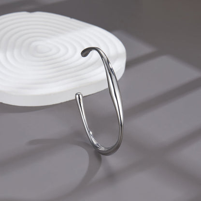 Minimalist Wave Open Cuff Bracelet