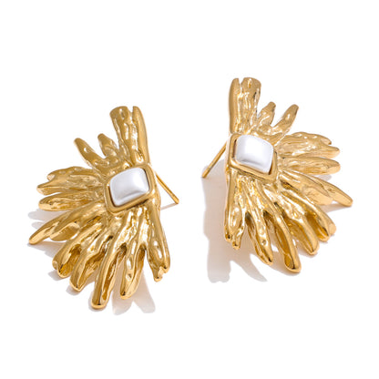 Abstract Sunburst Stud Earrings