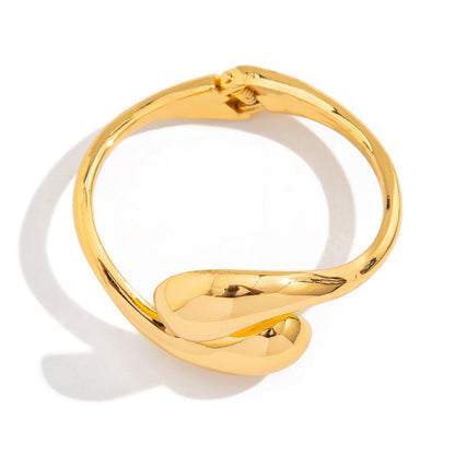 Bold Teardrop Metal Cuff Bracelet