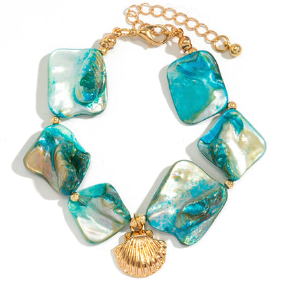 Boho Conch Charm Bracelet