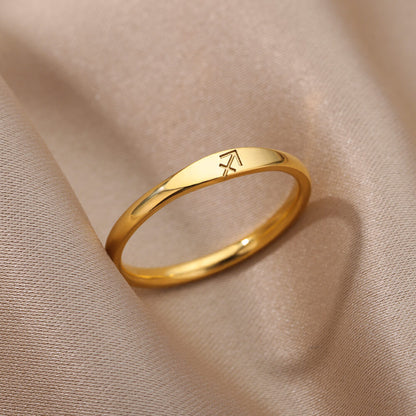 Zodiac Constellation Stainless Steel Ring