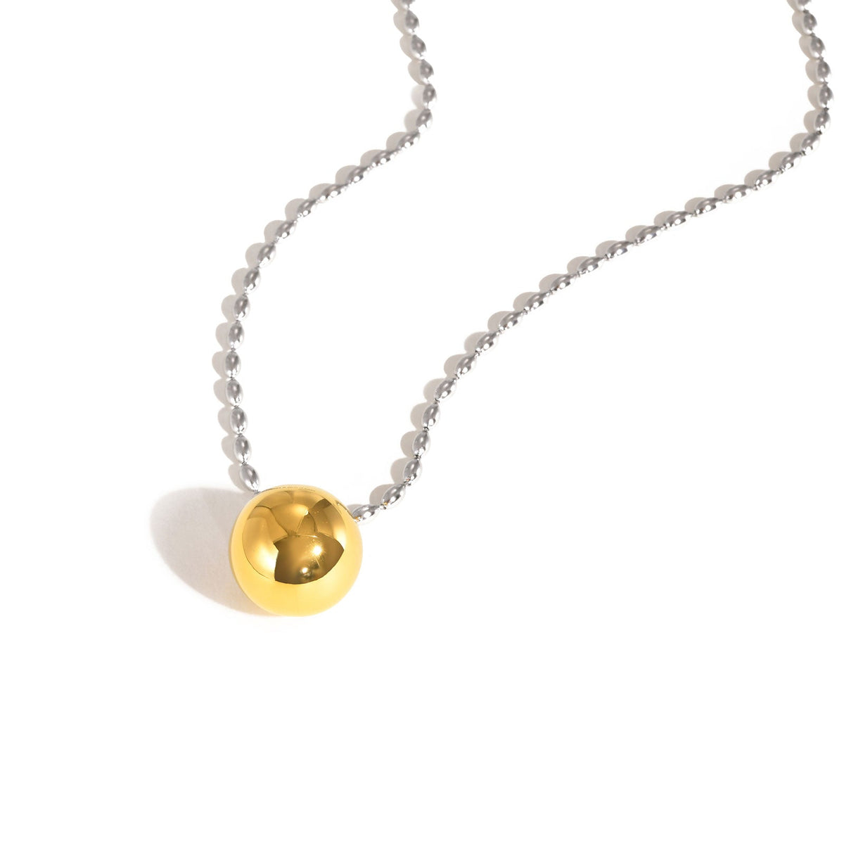 Two-Tone Ball Pendant Necklace