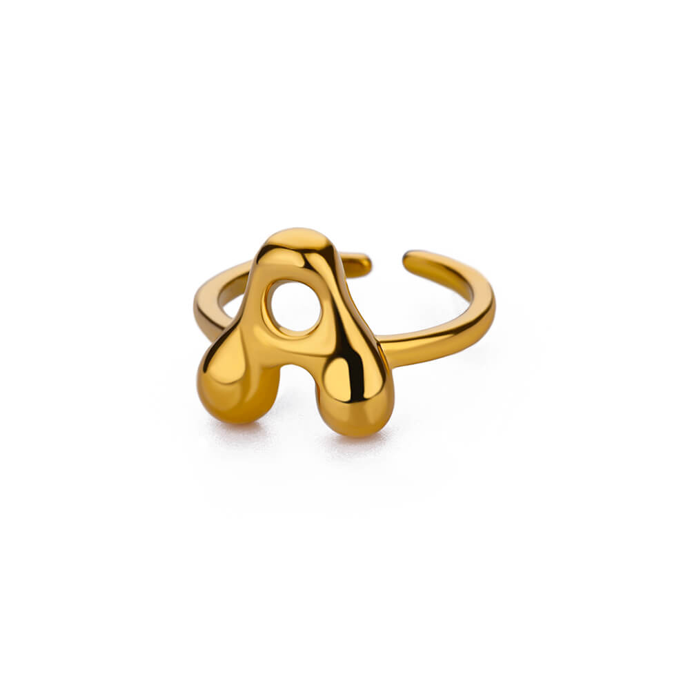 Gold Initial Statement Ring