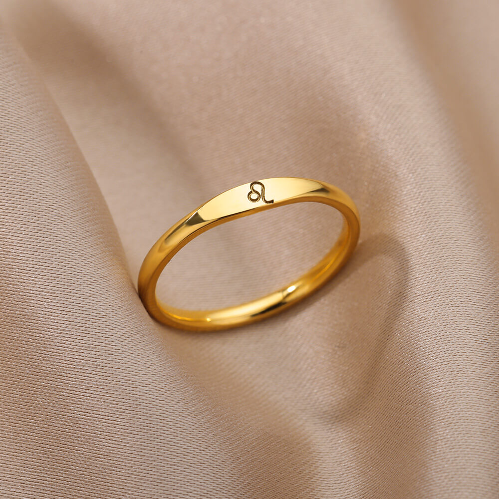Zodiac Constellation Stainless Steel Ring