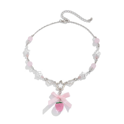 Y2K Strawberry Star Choker Necklace