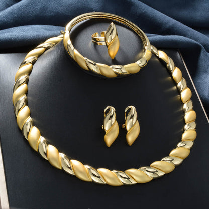 4pc Chunky Twist Jewelry Set