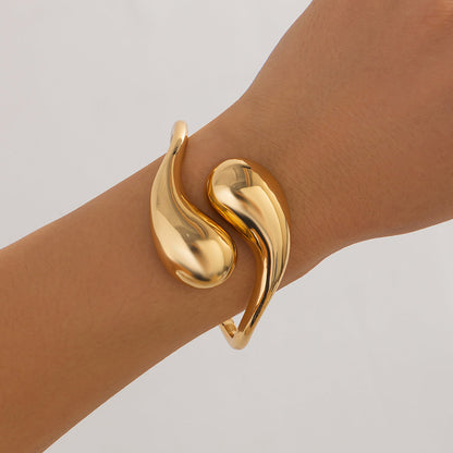 Bold Teardrop Metal Cuff Bracelet