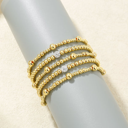 6pc Beaded Crystal Accent Bracelet Set