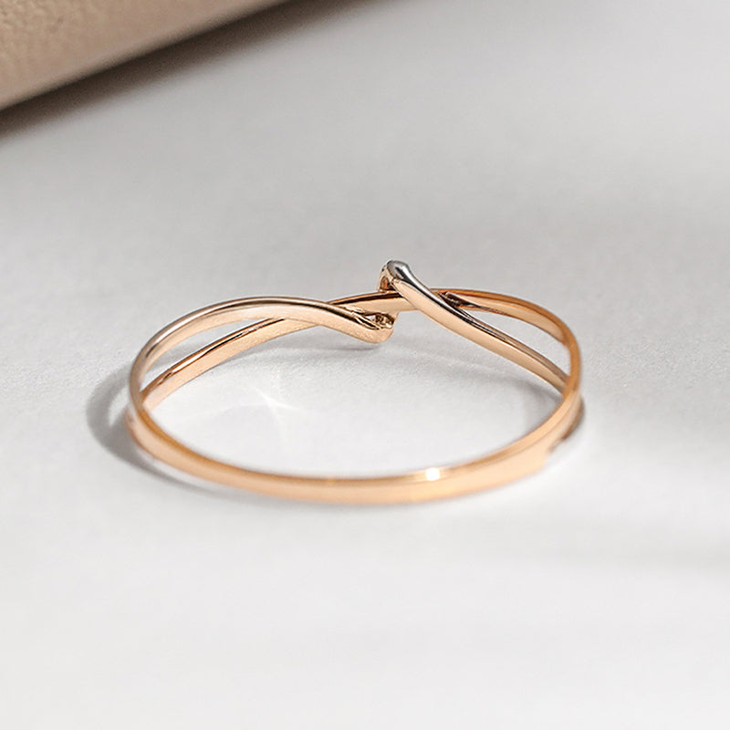 Elegant Twist Duo-Tone Ring